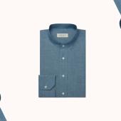 Apposta Denim Linen Band-Collared Shirt