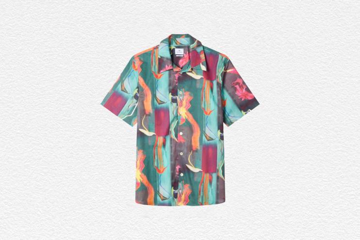 'Glitch Floral' Print Shirt