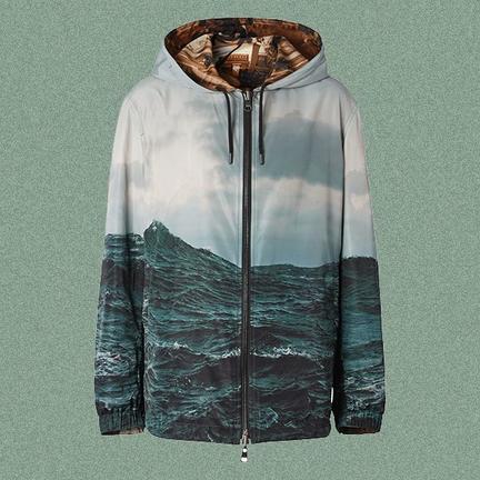 Burberry reversible print hooded jacket