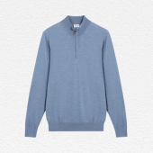 Pal Zileri Light Blue Half-Zip Sweater