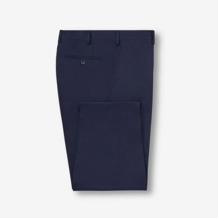 New & Lingwood Navy Cotton Chinos