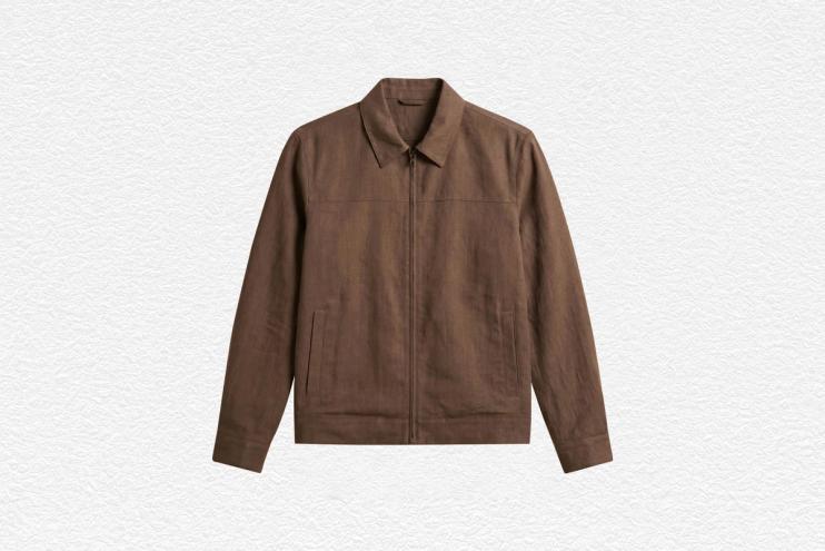 Chaqueta de lino con cuello camisero