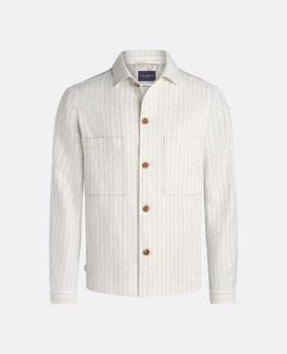 The Linen Shacket ‘Coconuts Pinstripe’