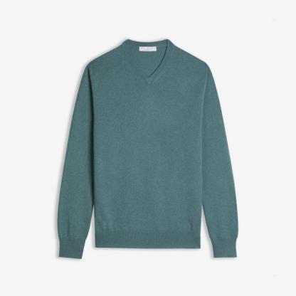 Marine Green Cashmere V Neck