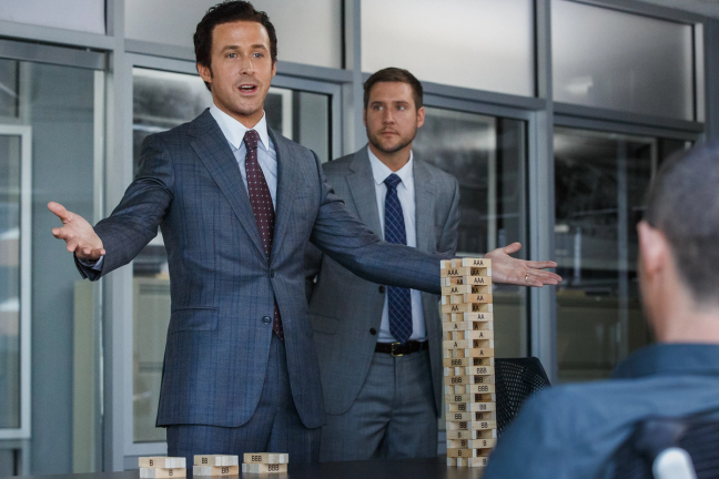 Ryan Gosling as Jared Vennett in The Big Short