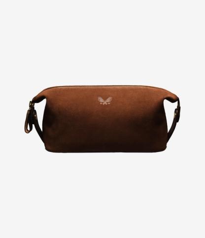 Beauty case in pelle scamosciata Bennett Winch