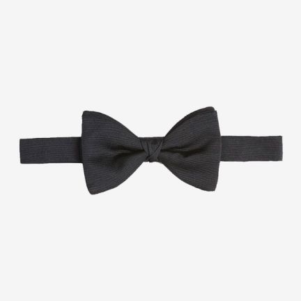 Drake's Black Silk-Faille Bow Tie