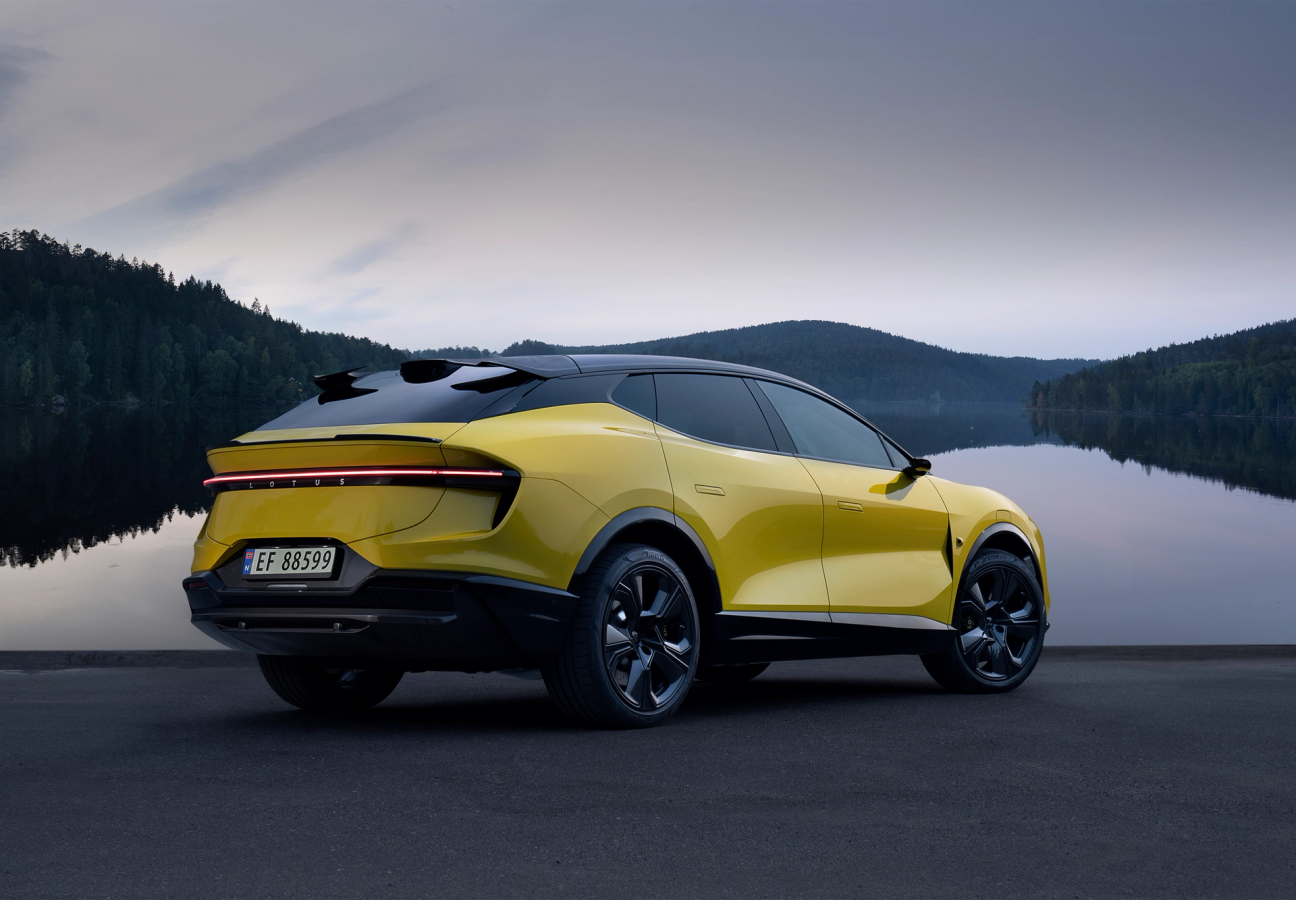 Yellow Lotus Eletre on the edge of a large lake