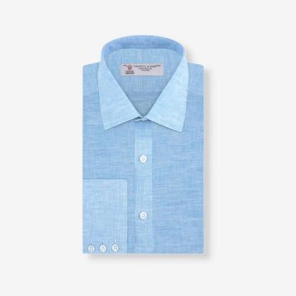 Turnbull & Asser Turqoise Linen Shirt