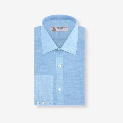 Turnbull & Asser Turqoise Linen Shirt