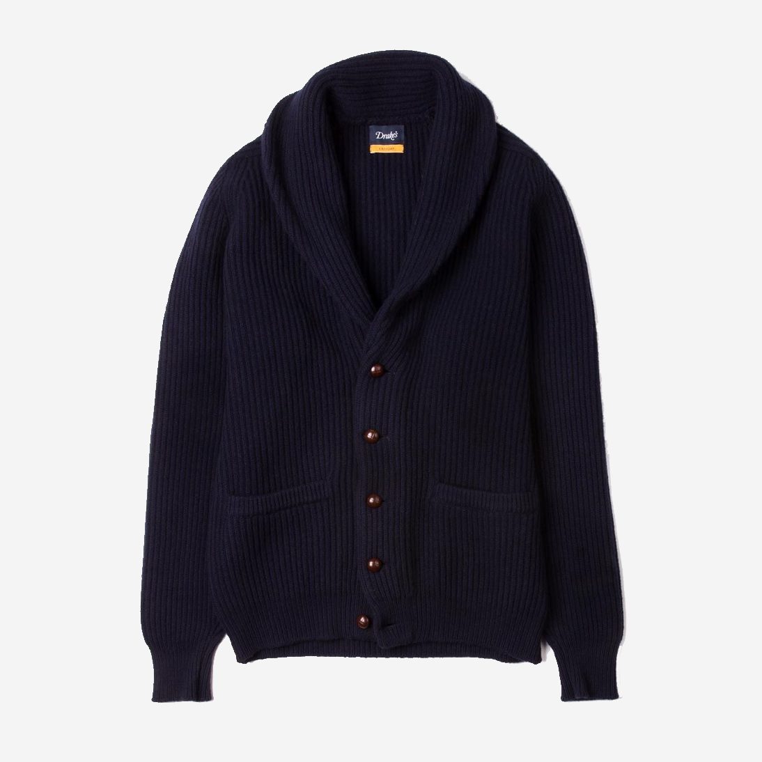 Drake’s Navy Lambswool Cardigan