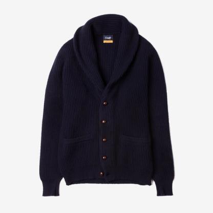 Drake’s Navy Lambswool Cardigan