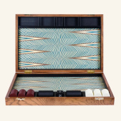 Alexandra Llewellyn Geometric Turquoise Backgammon Set
