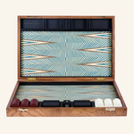 Alexandra Llewellyn Geometric Turquoise Backgammon Set