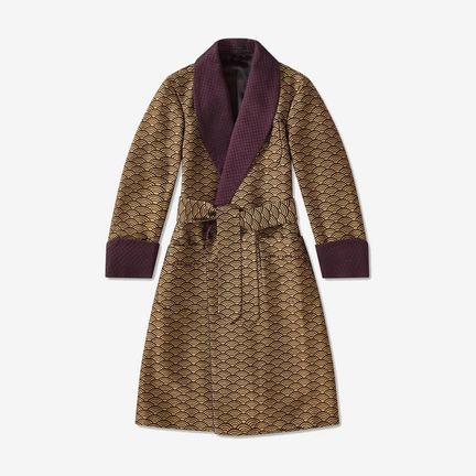 New & LIngwood Burgundy Wave Dressing Gown