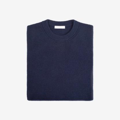 Luca Faloni Navy Crew Neck Jumper