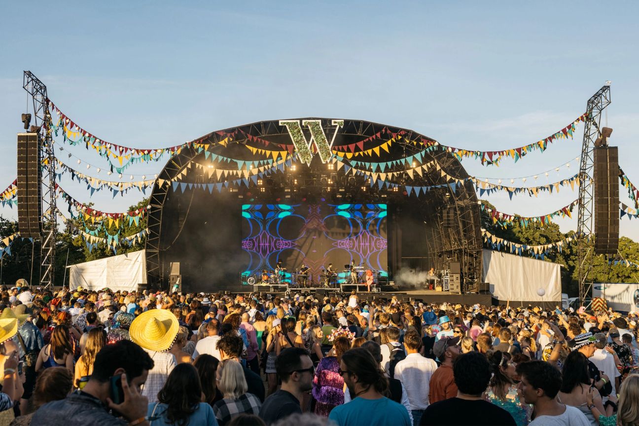 A crowd in front of the Wilderness Festival Main Stage