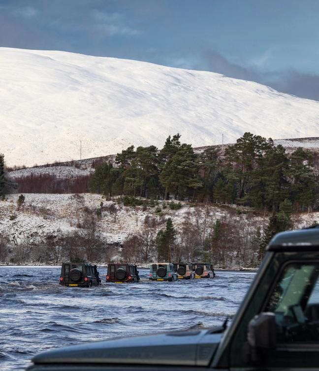Ineos Grenadiers driving through deep water
