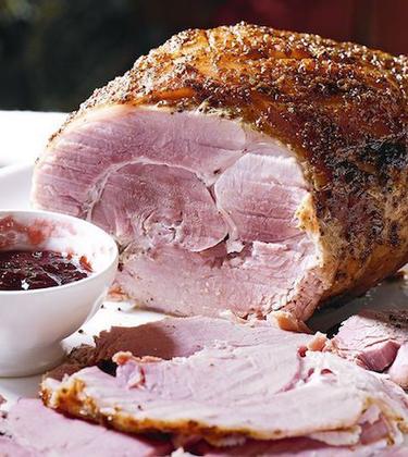 sliced Easter ham gammon