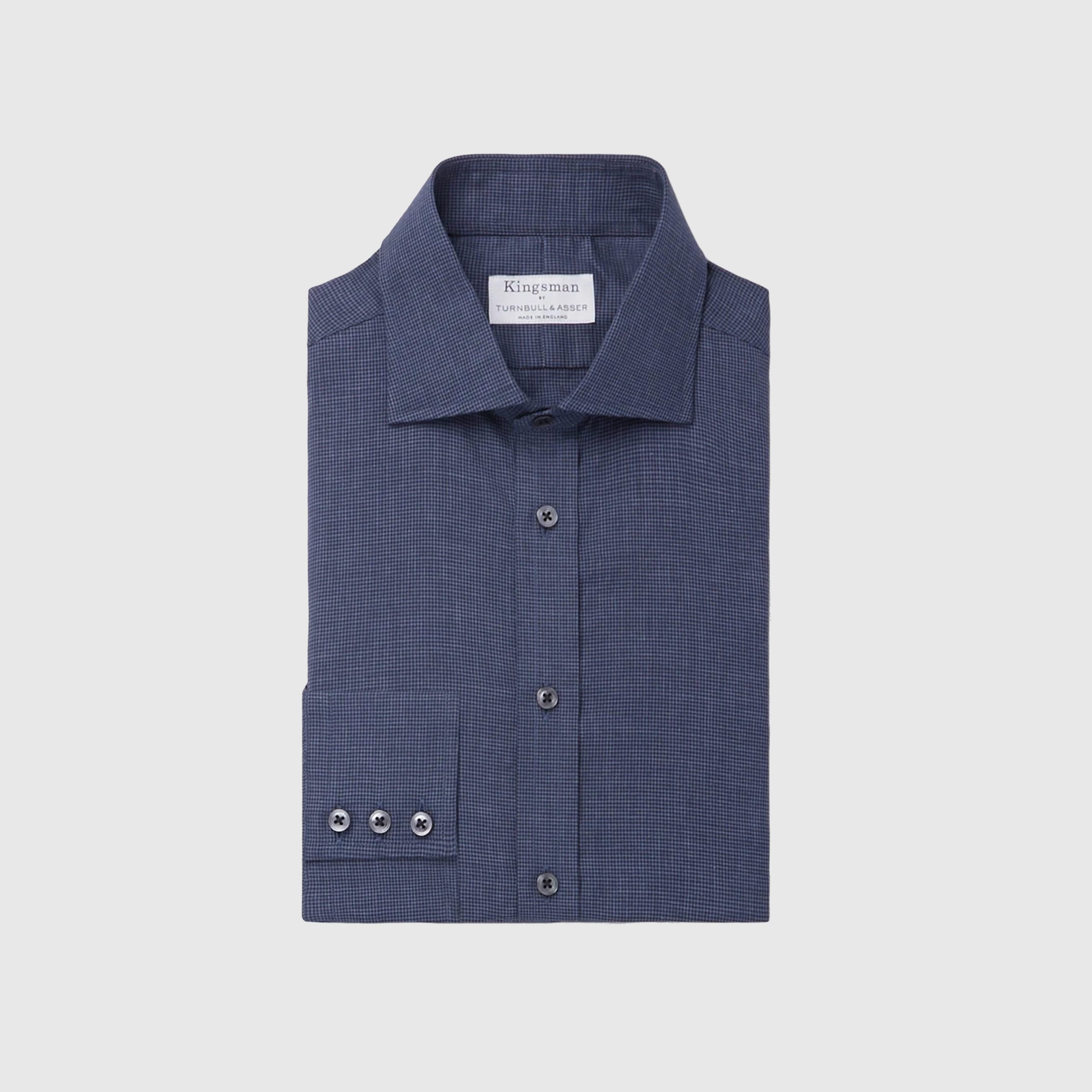Turnbull & Asser Navy Puppytooth Shirt