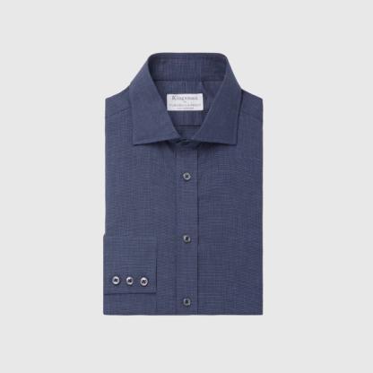Turnbull & Asser Navy Puppytooth Shirt