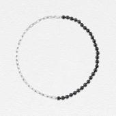 Black Freshwater Pearl & Chain Blake Necklace