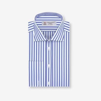 Turnbull & Asser Blue and White Candy Stripe Shirt