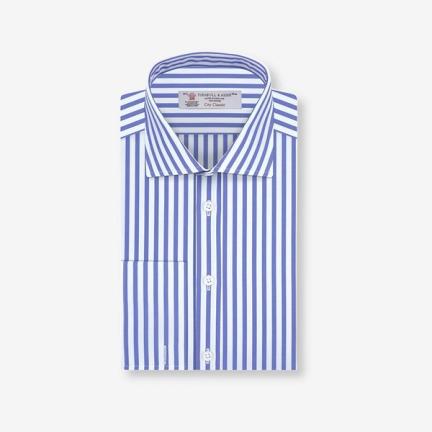 Turnbull & Asser Blue and White Candy Stripe Shirt