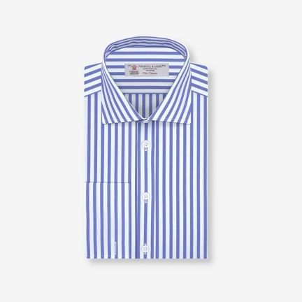Turnbull & Asser Blue and White Candy Stripe Shirt