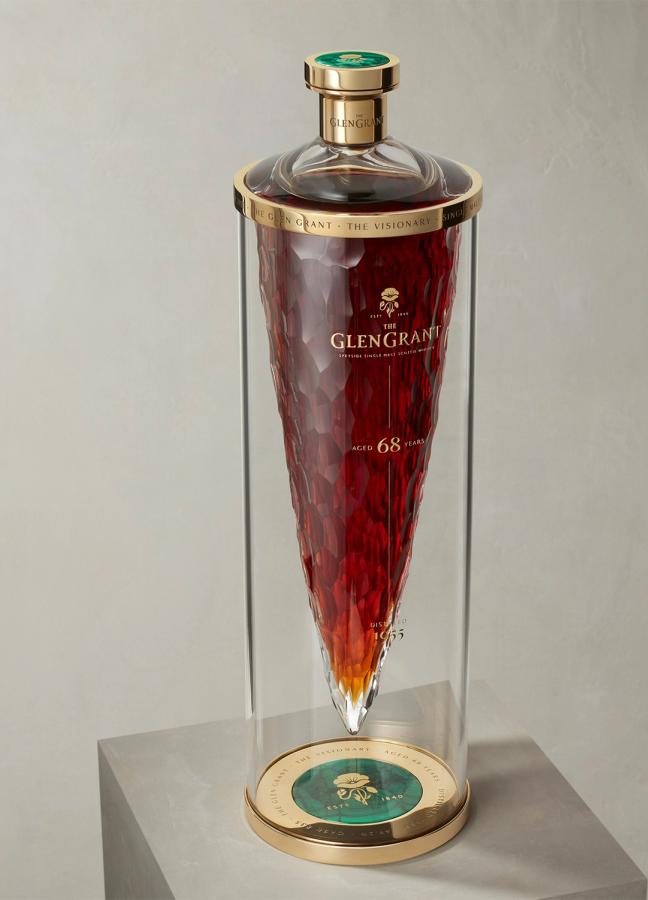 The Visionary from Glen Grant Distillery, presented in a suspended hand-blown decanter