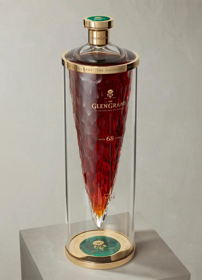 The Visionary from Glen Grant Distillery, presented in a suspended hand-blown decanter