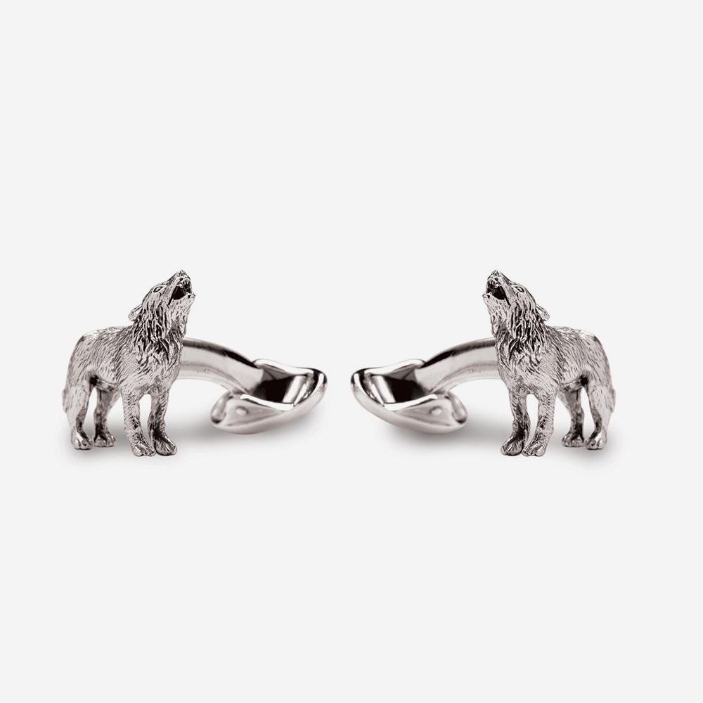 Patrick Mavros Silver Wolf Cufflinks