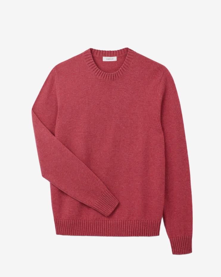 Raspberry Lambswool Crew Neck Jumper