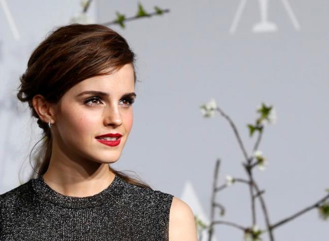 Emma Watson poses at the 86th Academy Awards in Hollywood in this file photo