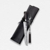 Blenheim Forge Damascus Carving Set