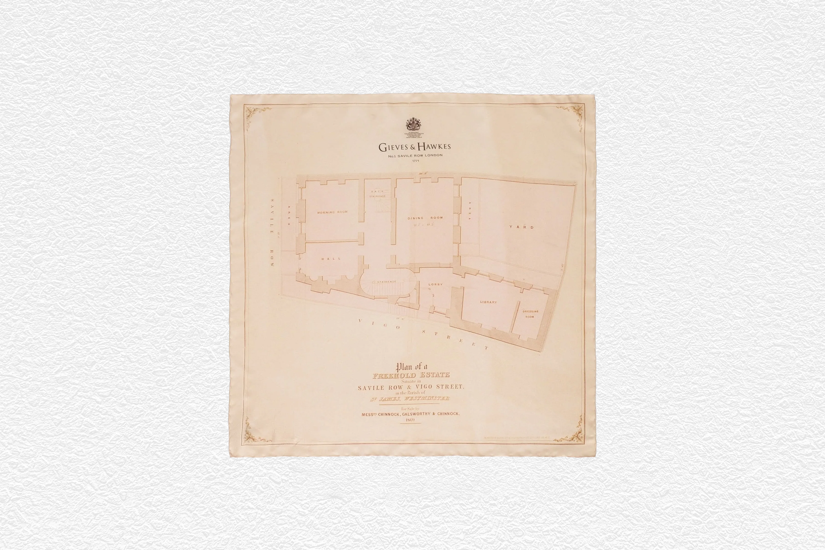 Farley Archive Savile Row Floor Plan Pocket Square