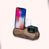 Oakywood Walnut Triple Charging Dock