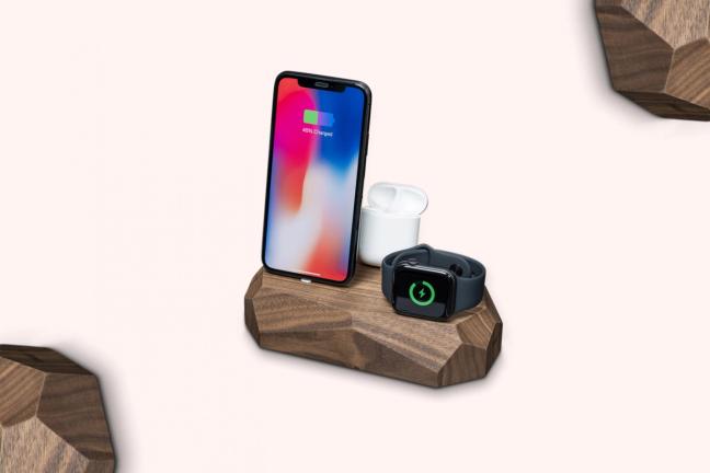 Oakywood Walnut Triple Charging Dock