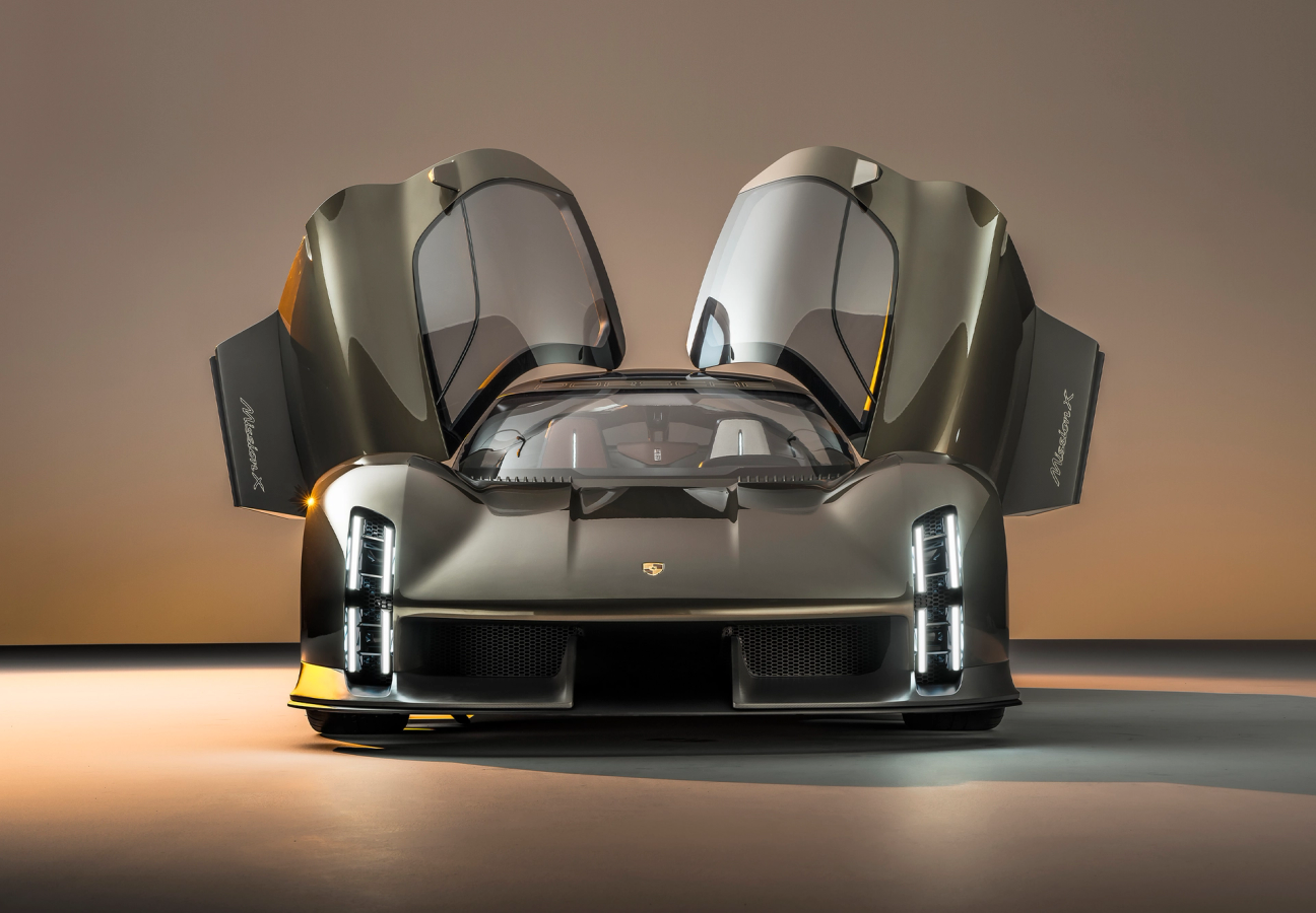 Porsche Mission X with wing doors lifted open