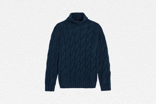 Thom Sweeney Chunky Cashmere Cable Knit Sweater