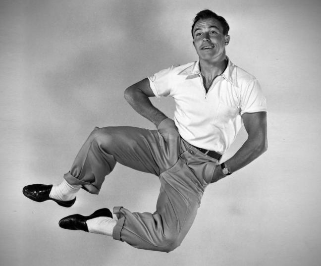 Gene Kelly jumps in iconic photograph wearing black loafers