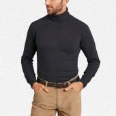 Oliver Brown Roll Neck Super Geelong in Dark Navy