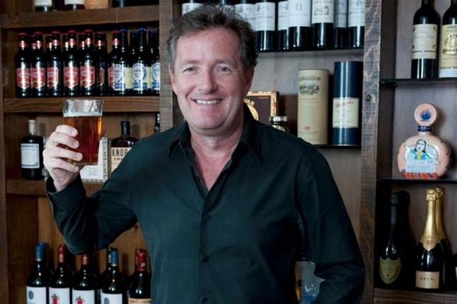 Piers Morgan in his English style pub at home in Beverly Hills