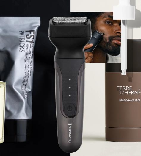 Grooming products from Remington, Acqua di Parma, Dr. Barbara Sturm, Hermès and Patricks
