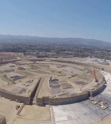 Apple’s secretive ‘Campus 2’ seen from drone, looks like a spaceship