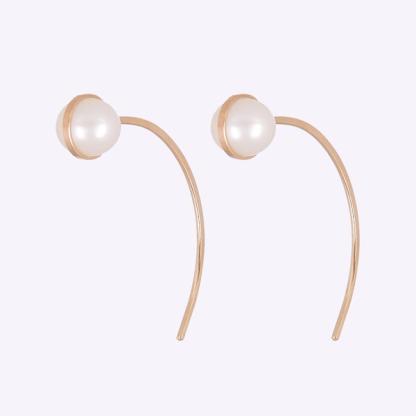 Melissa Joy Manning Gold Pearl Swoop Earrings