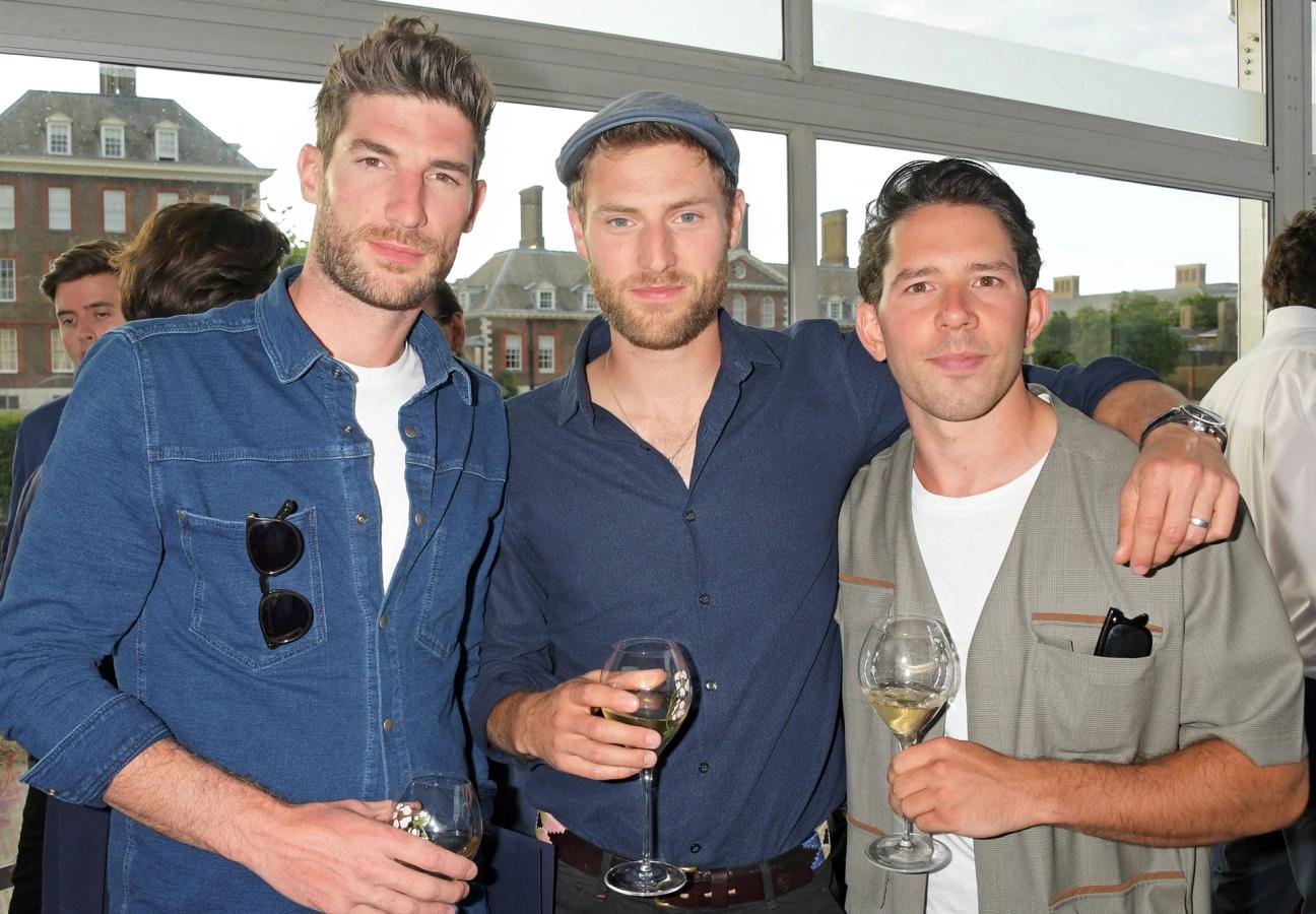 Ryan-Barrett-guest-and-Adam-Fussell-at-The-Gentlemans-Journal-Summer-Party-at-Masterpiece-London
