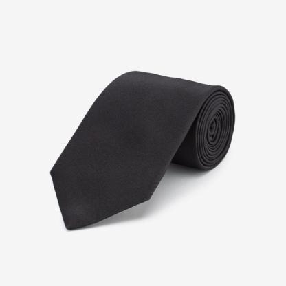 New & Lingwood Black Classic Satin Tie