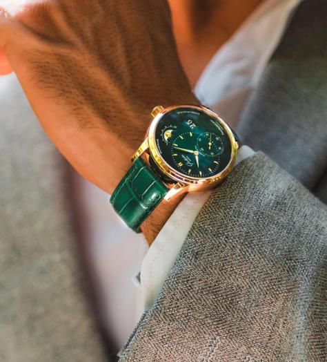 Glashütte Original’s PanoMaticLunar gets the green treatment