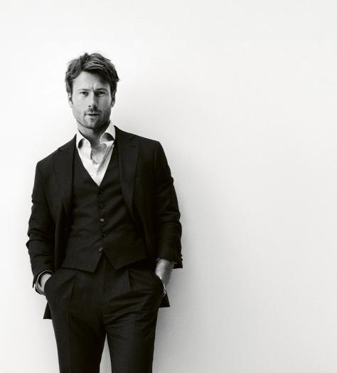 Glen Powell in Brioni tailored suit